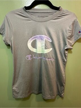 Champion girls grey Short-Sleeve Logo Tee